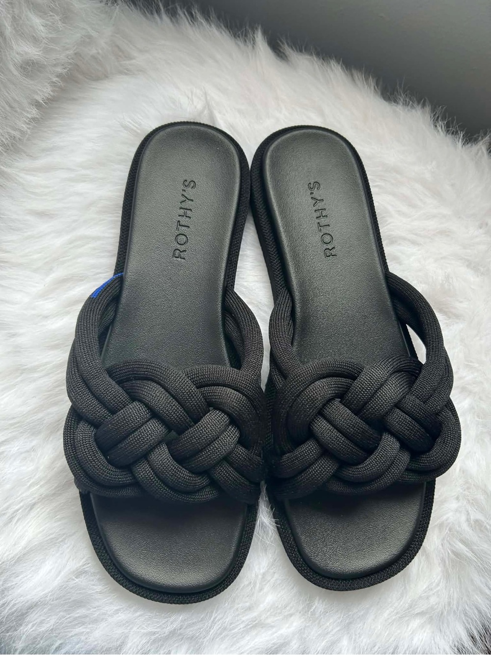 Rothy's Black Knotted Slide Sandals